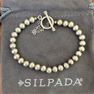 Silpada Sterling Silver Bead Ball Toggle Clasp Bracelet B0059.